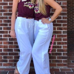 Old Navy White Linen Pants